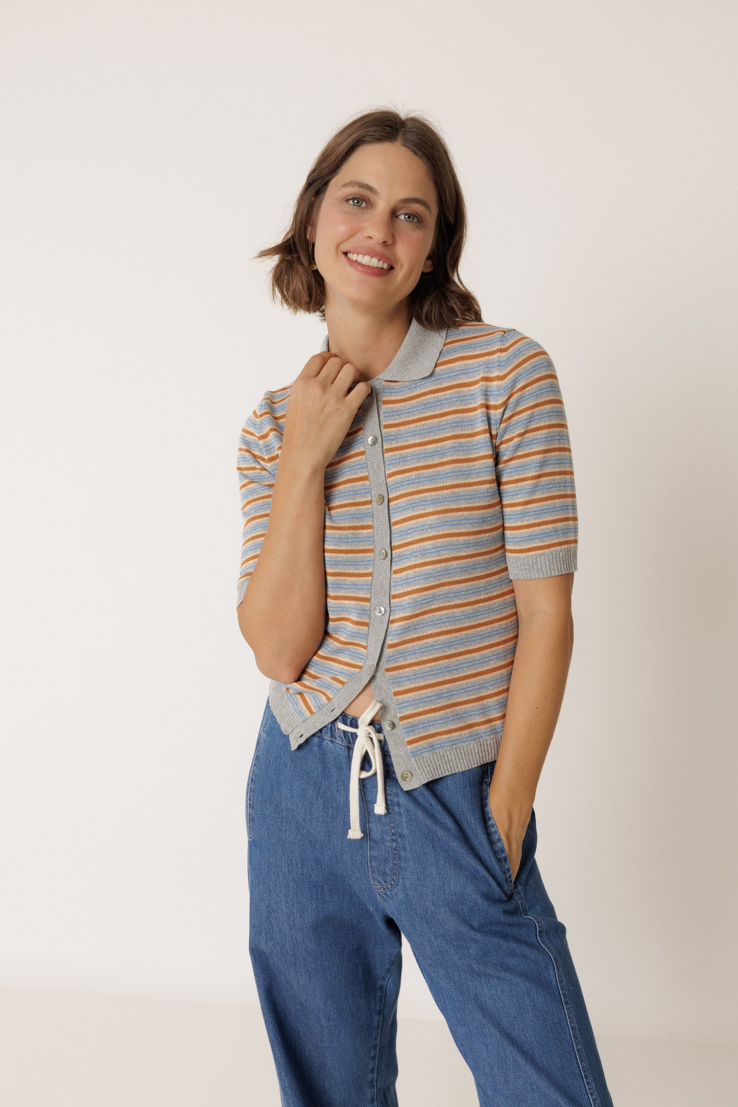 CHAQUETA PUNTO RAYAS