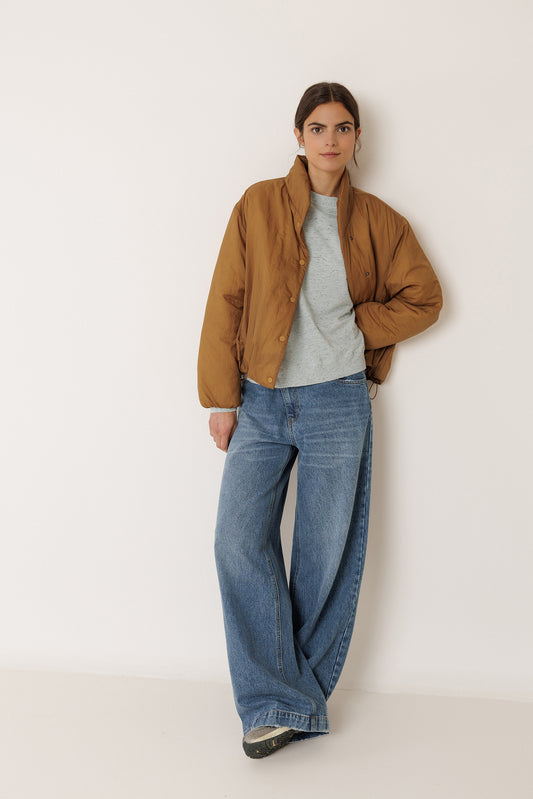 QUILTED SNAP-BUTTON COAT 5