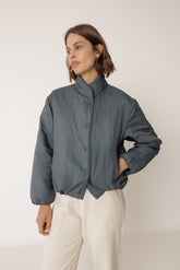 QUILTED SNAP-BUTTON COAT