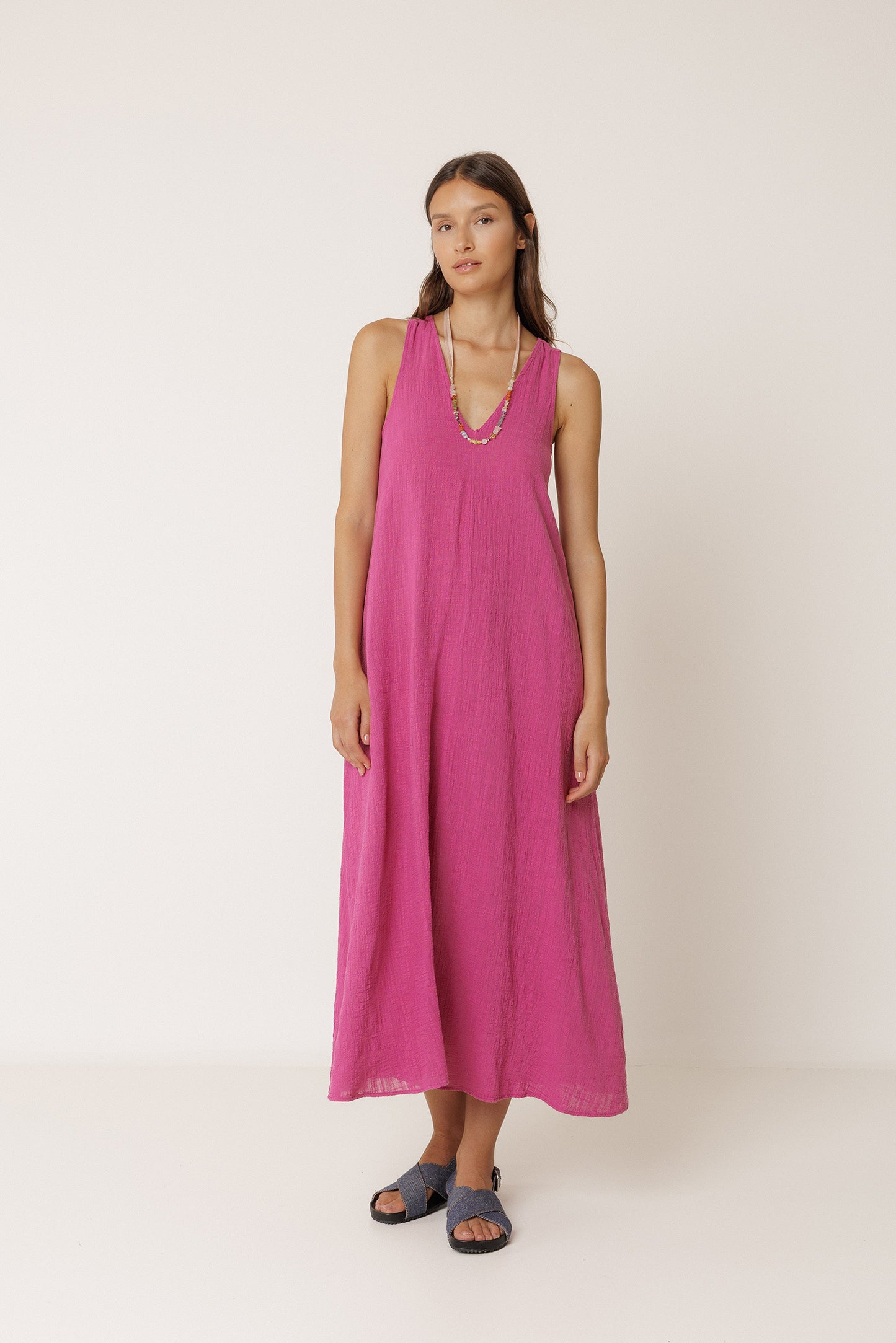 DENIM CROSSOVER SANDALS