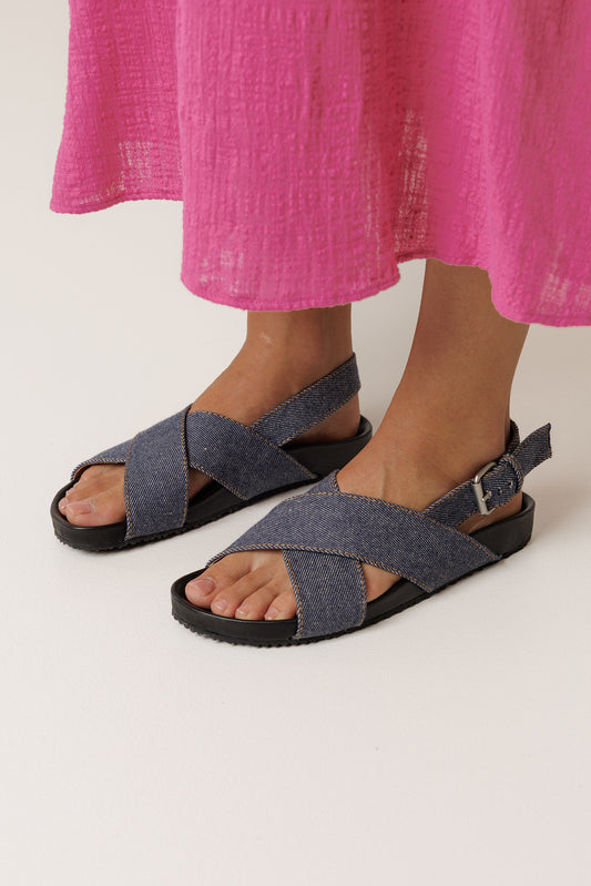 DENIM CROSSOVER SANDALS 2