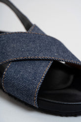 DENIM CROSSOVER SANDALS