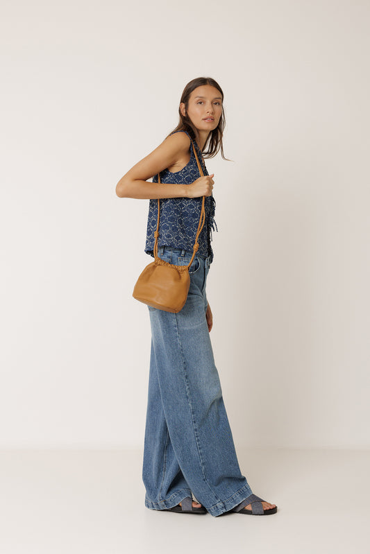 RUCHED LEATHER BAG 1