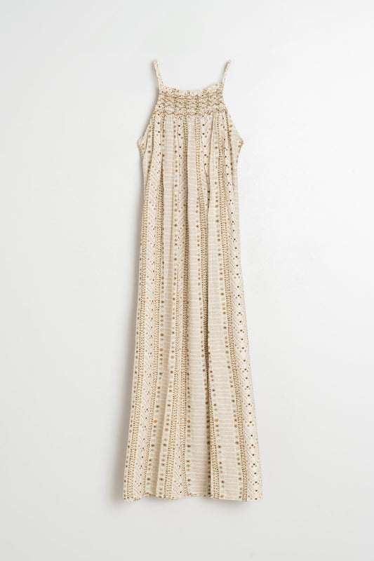 STAMP-PRINT HALTER DRESS 8