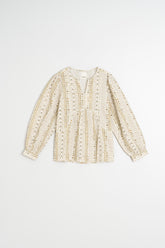 HEMSTITCH-DETAILS BLOUSE