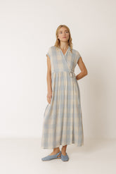 CROSSOVER GINGHAM DRESS