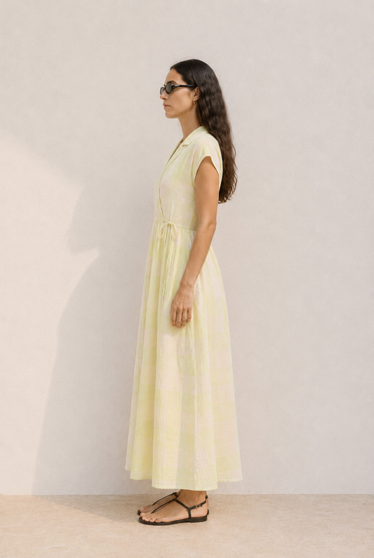 CROSSOVER GINGHAM DRESS 2