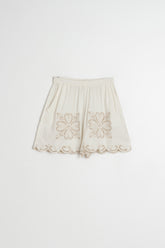 SCALLOPED EMBROIDERY SHORT