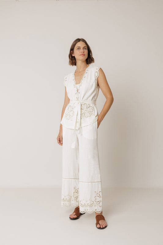 [CL] EMBROIDERED-HEM PANT 1