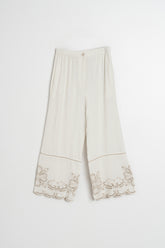 EMBROIDERED-HEM PANT