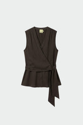 CAMISA SATINADA CON LAZADA