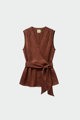 CAMISA SATINADA CON LAZADA