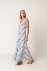 ROBE LONGUE À RAYURES