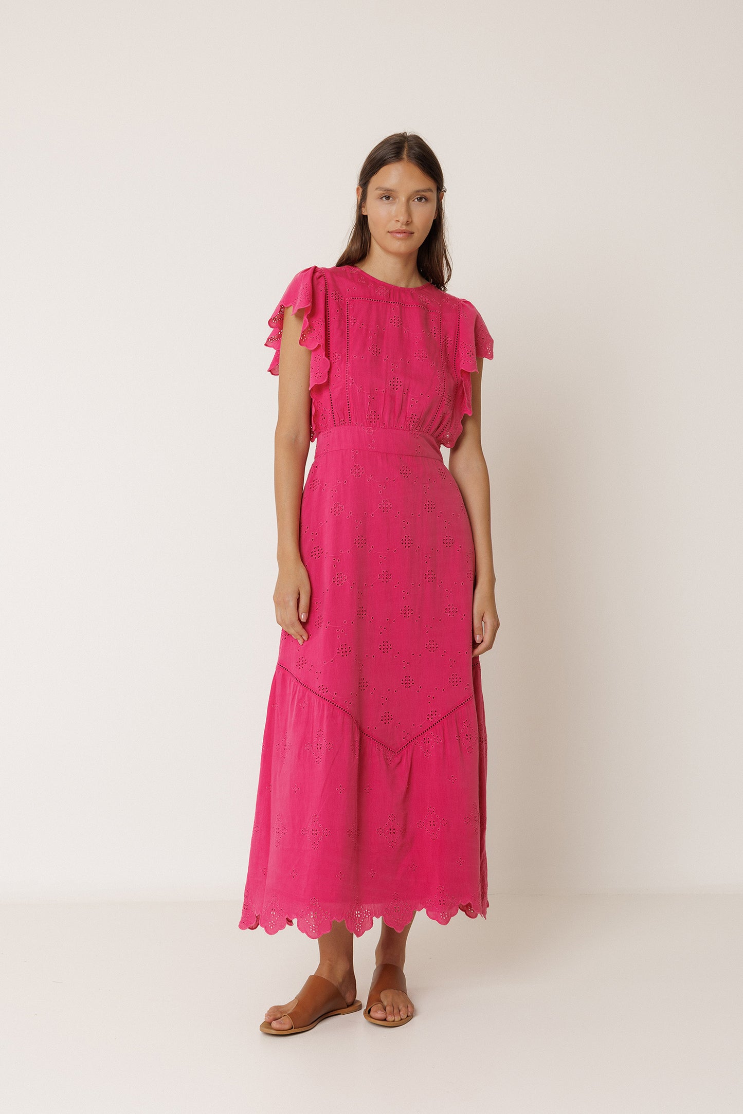 SCHIFFLI EMBROIDERY MAXI DRESS