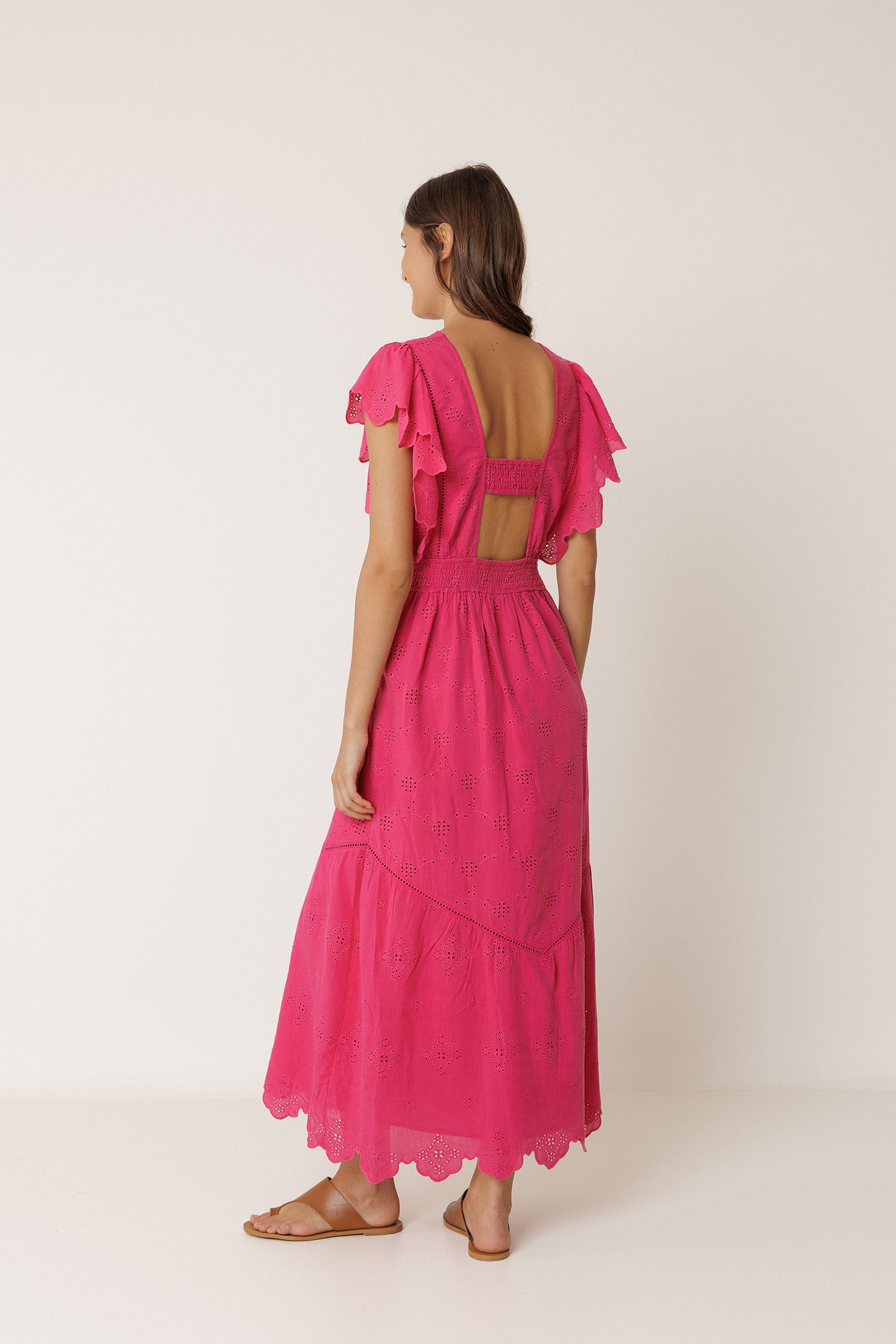 SCHIFFLI EMBROIDERY MAXI DRESS
