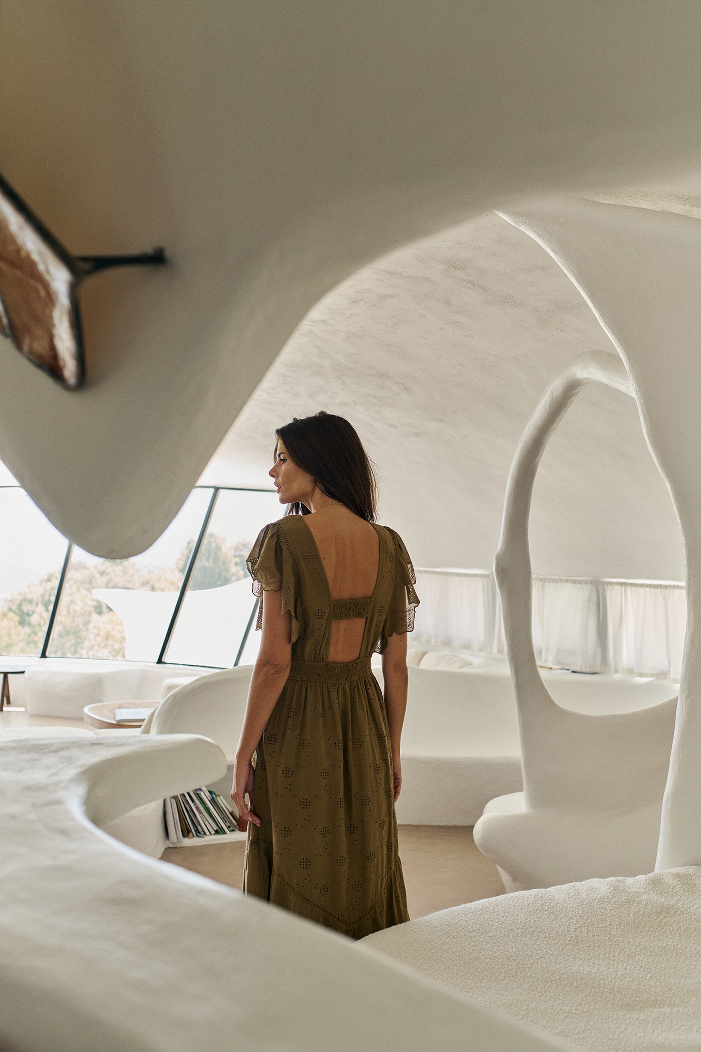 SCHIFFLI EMBROIDERY MAXI DRESS