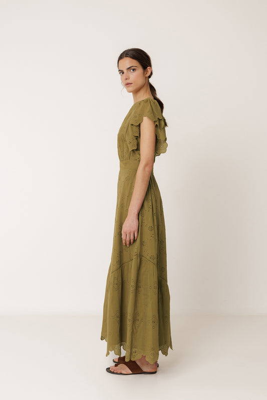 SCHIFFLI EMBROIDERY MAXI DRESS 4