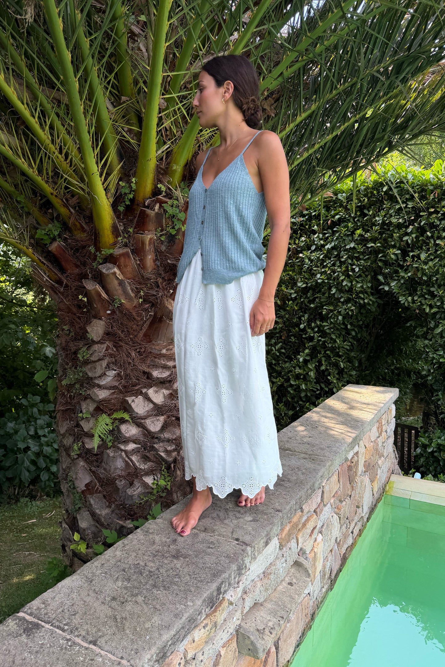 FALDA MIDI BORDADA