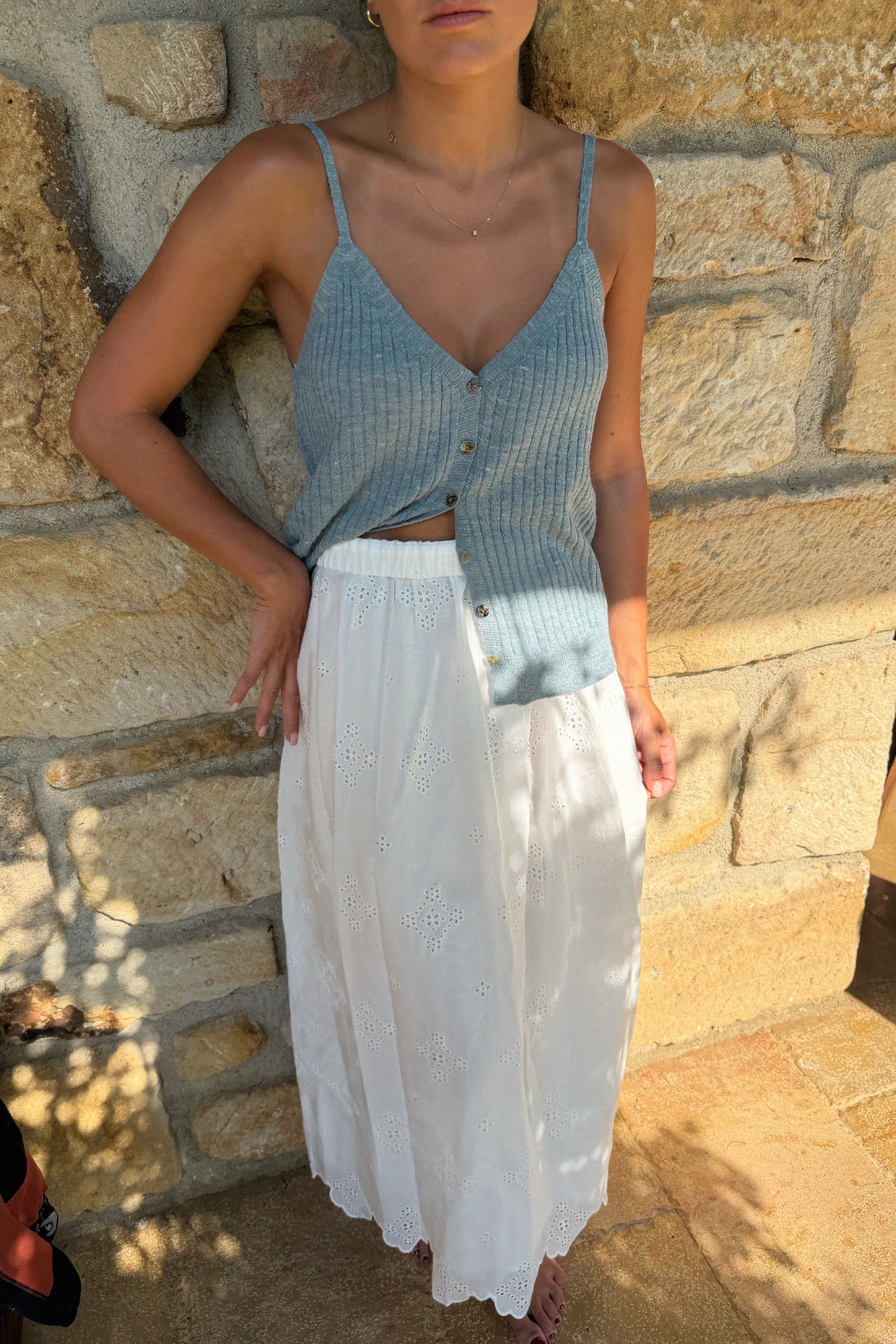 FALDA MIDI BORDADA