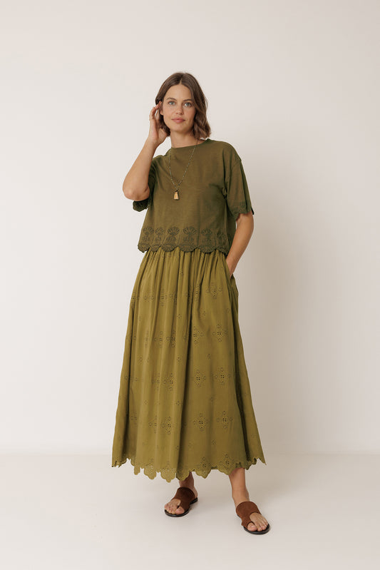 EMBROIDERED MIDI SKIRT 1