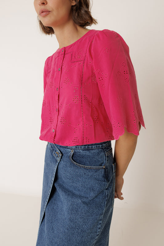 BOXY SHIRT WITH SCHIFFLI EMBROIDERY 2