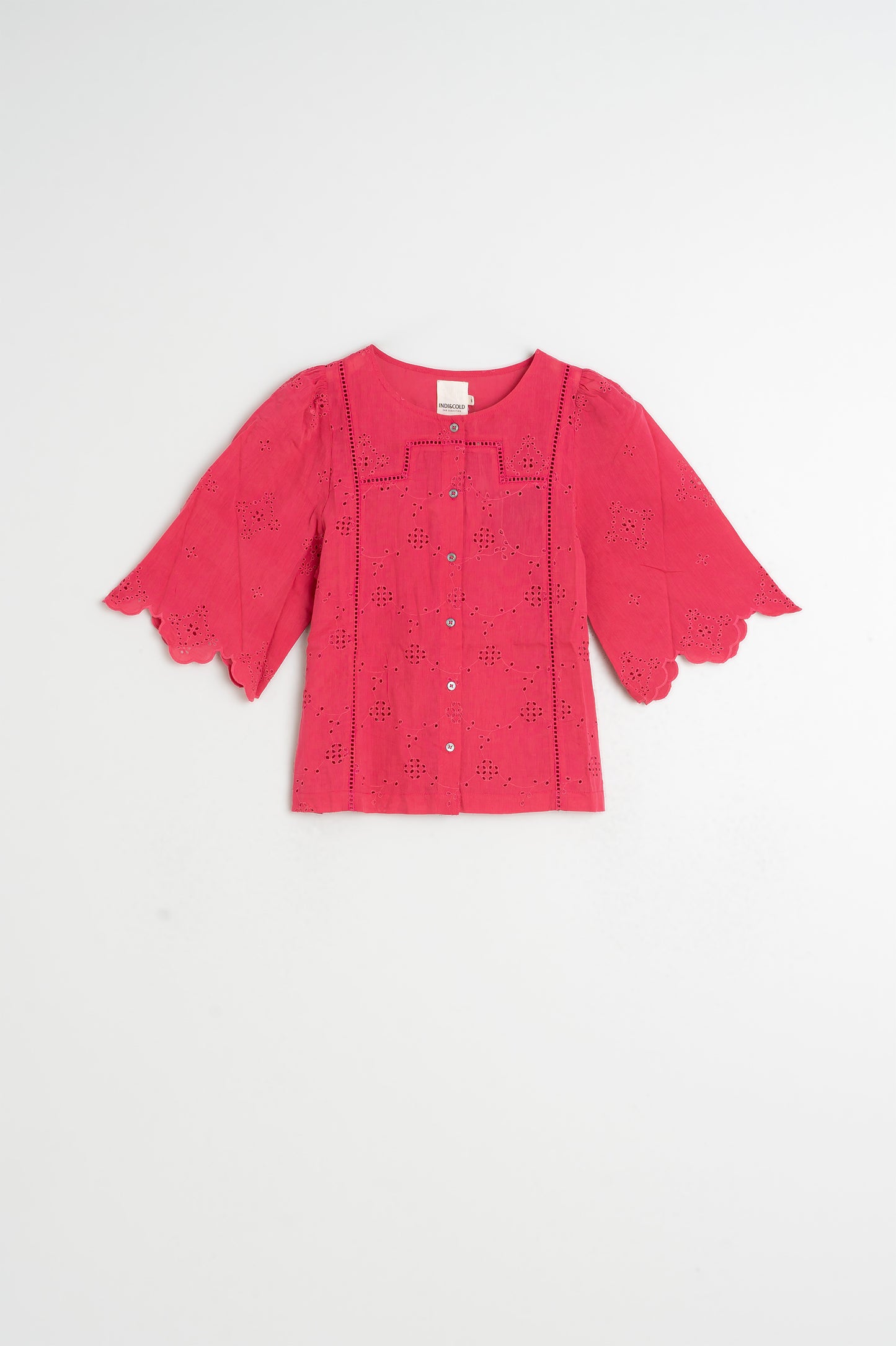 BOXY SHIRT WITH SCHIFFLI EMBROIDERY
