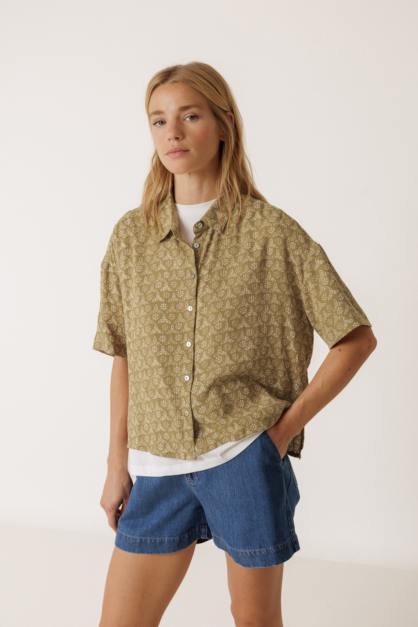 OVERSIZE BLOCK-PRINT SHIRT