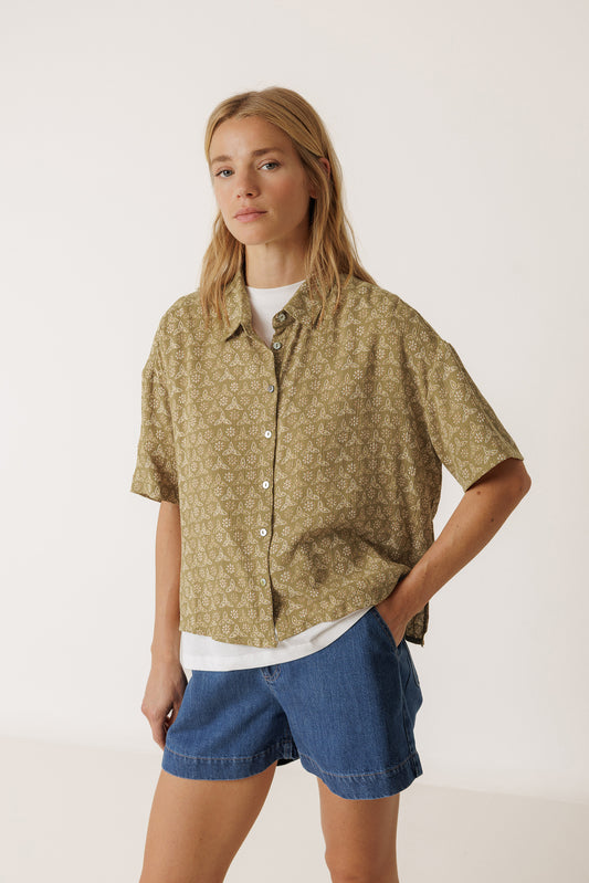 OVERSIZE BLOCK-PRINT SHIRT 1