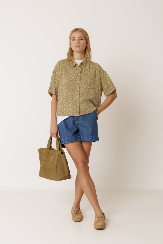 OVERSIZE BLOCK-PRINT SHIRT 3