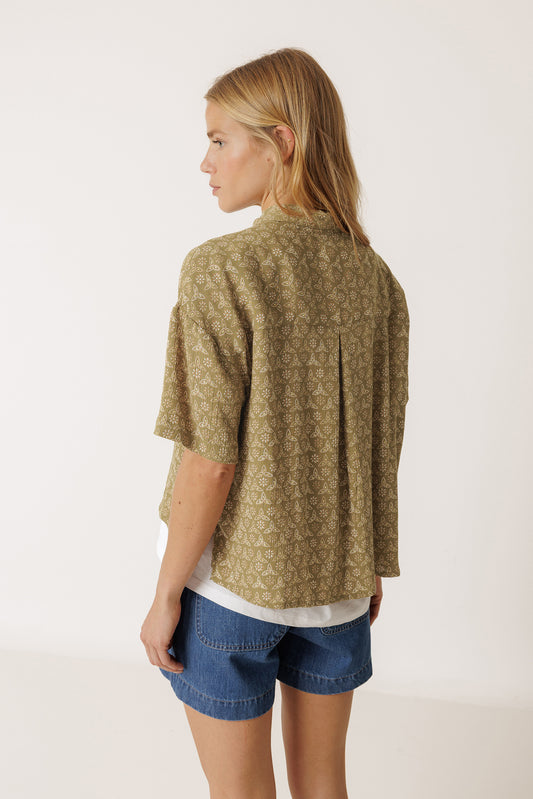 OVERSIZE BLOCK-PRINT SHIRT 4