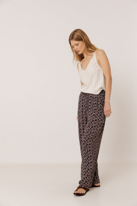 FLOWY BLOCK-PRINT PANT 2