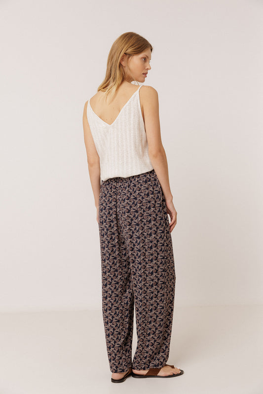 FLOWY BLOCK-PRINT PANT 4