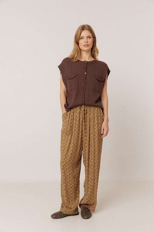 FLOWY BLOCK-PRINT PANT 1