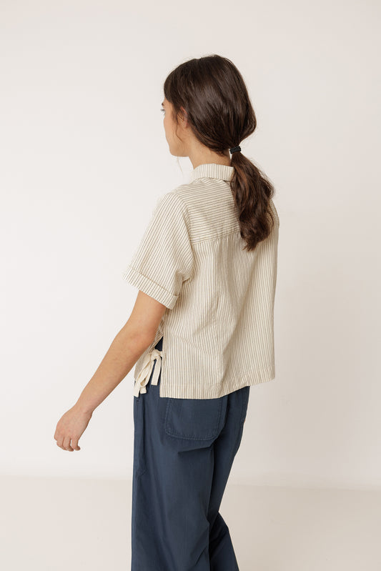 STRIPED SHIRT WITH TIE 4