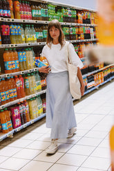 STRIPED POPLIN CAPE SKIRT