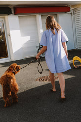 SHORT PINSTRIPED DRESS