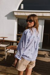 PUFF SLEEVE EMBROIDERED SHIRT