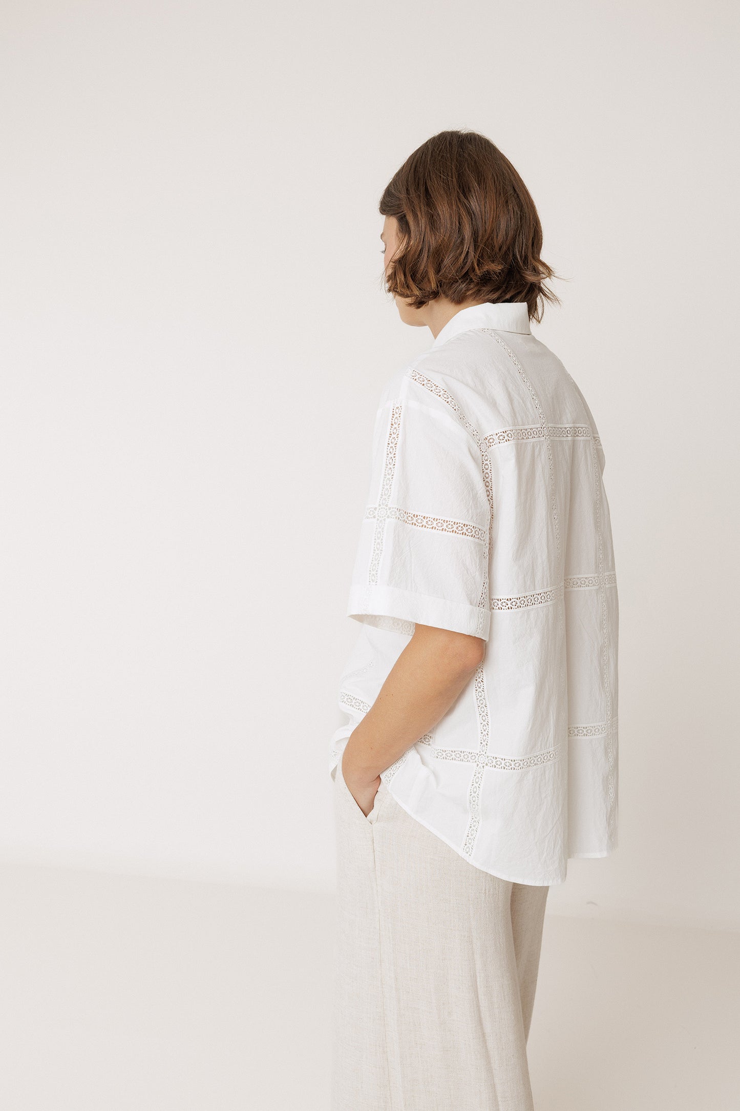 LACE POPLIN SHIRT