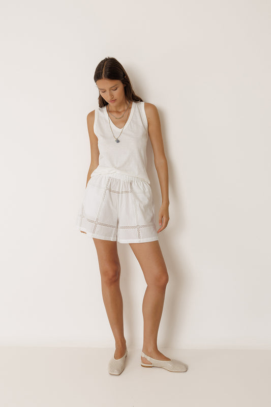 LACE POPLIN SHORT 1