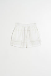 SHORT EN POPELINE ET DENTELLE
