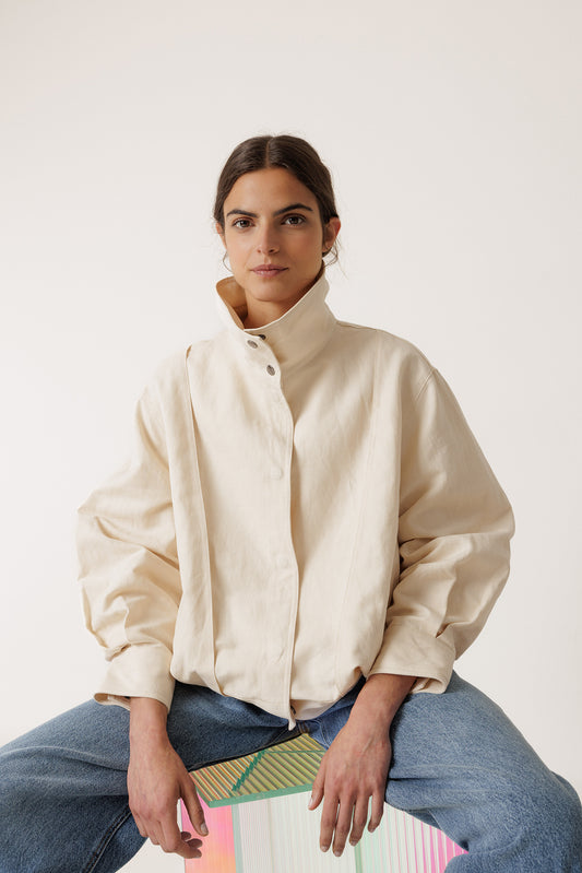 COTTON LINEN BOMBER 1