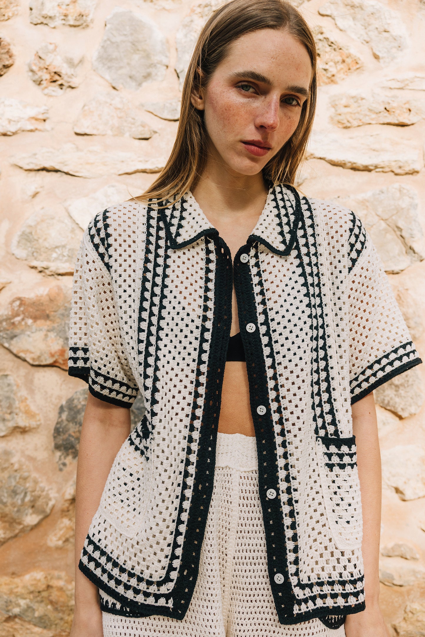 [CL] BICOLOR CROCHET SHIRT