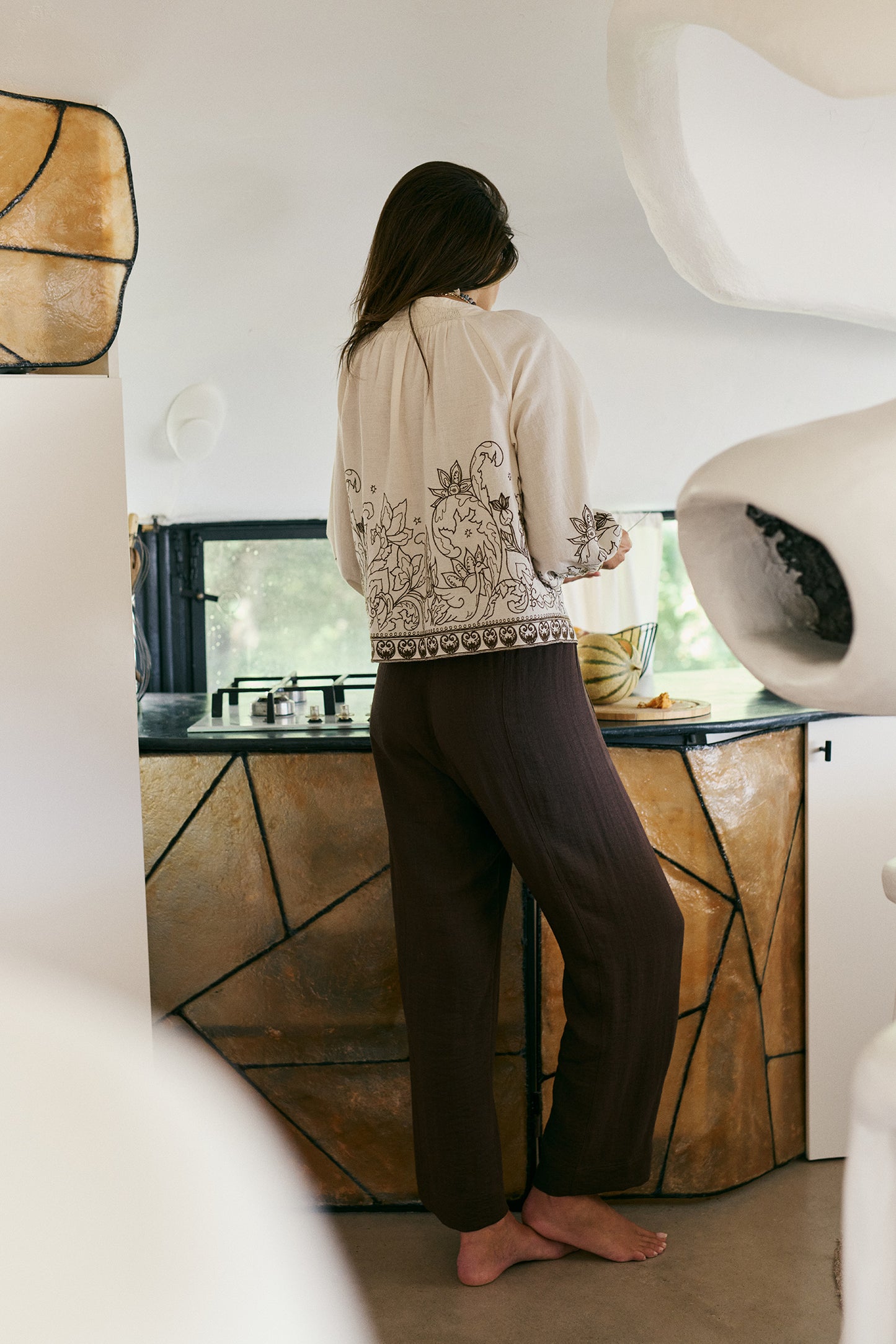 PANTALON FLUIDE AVEC CORDON