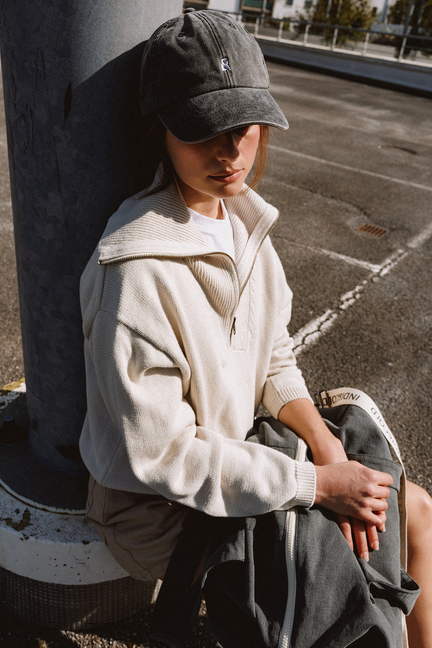 COTTON ZIP-UP SWEATER