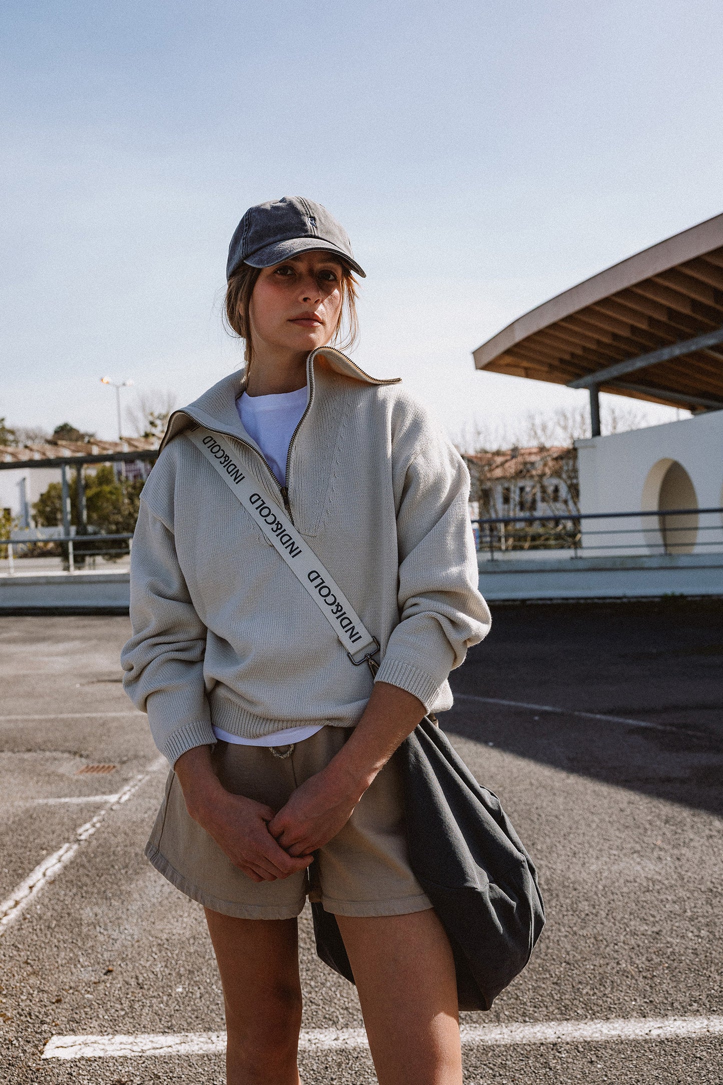 COTTON ZIP-UP SWEATER