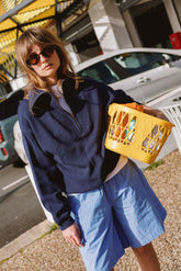 COTTON ZIP-UP SWEATER