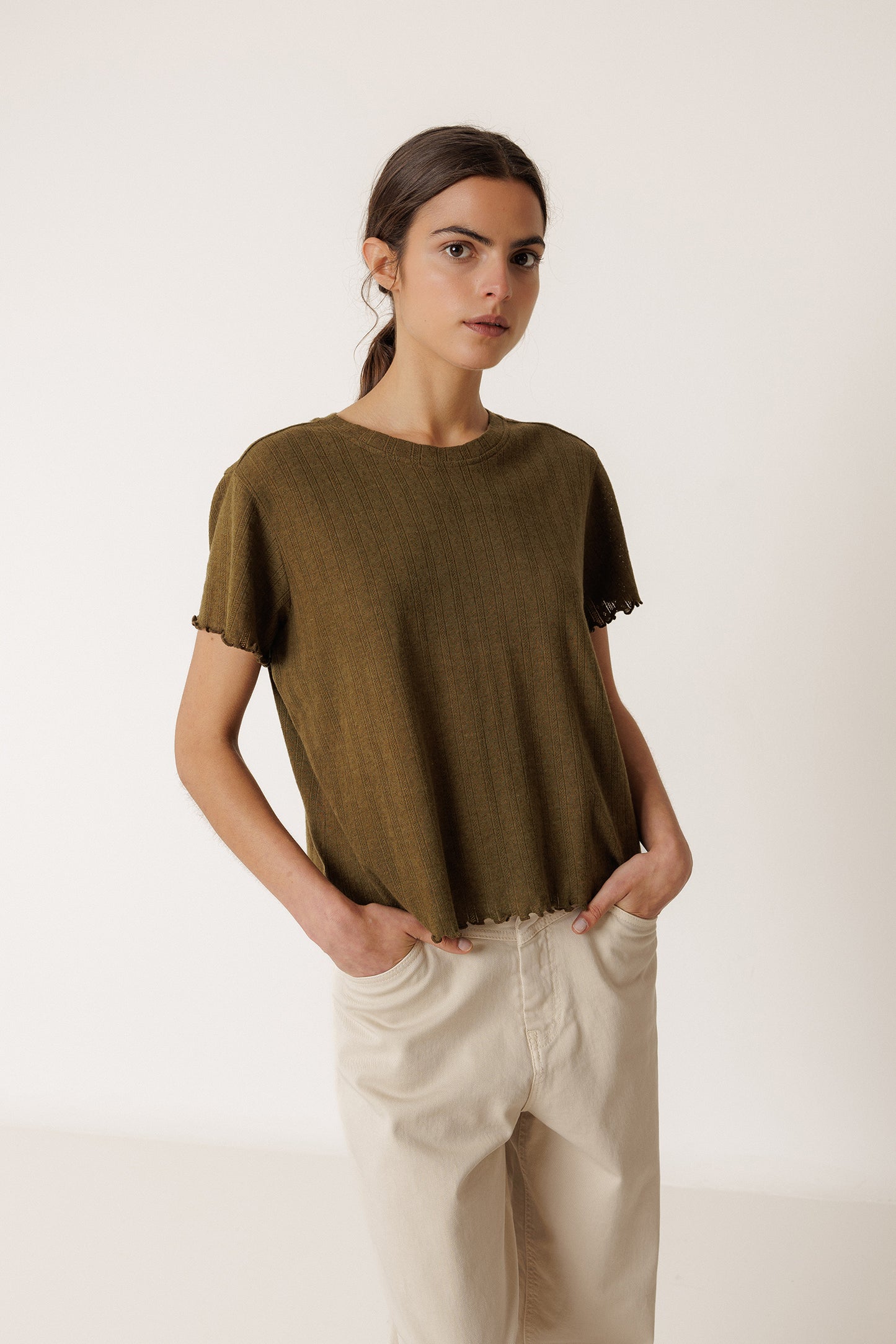 CROPPED RIB SHIRT