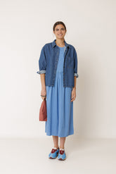 VESTIDO MIDI COMBINADO