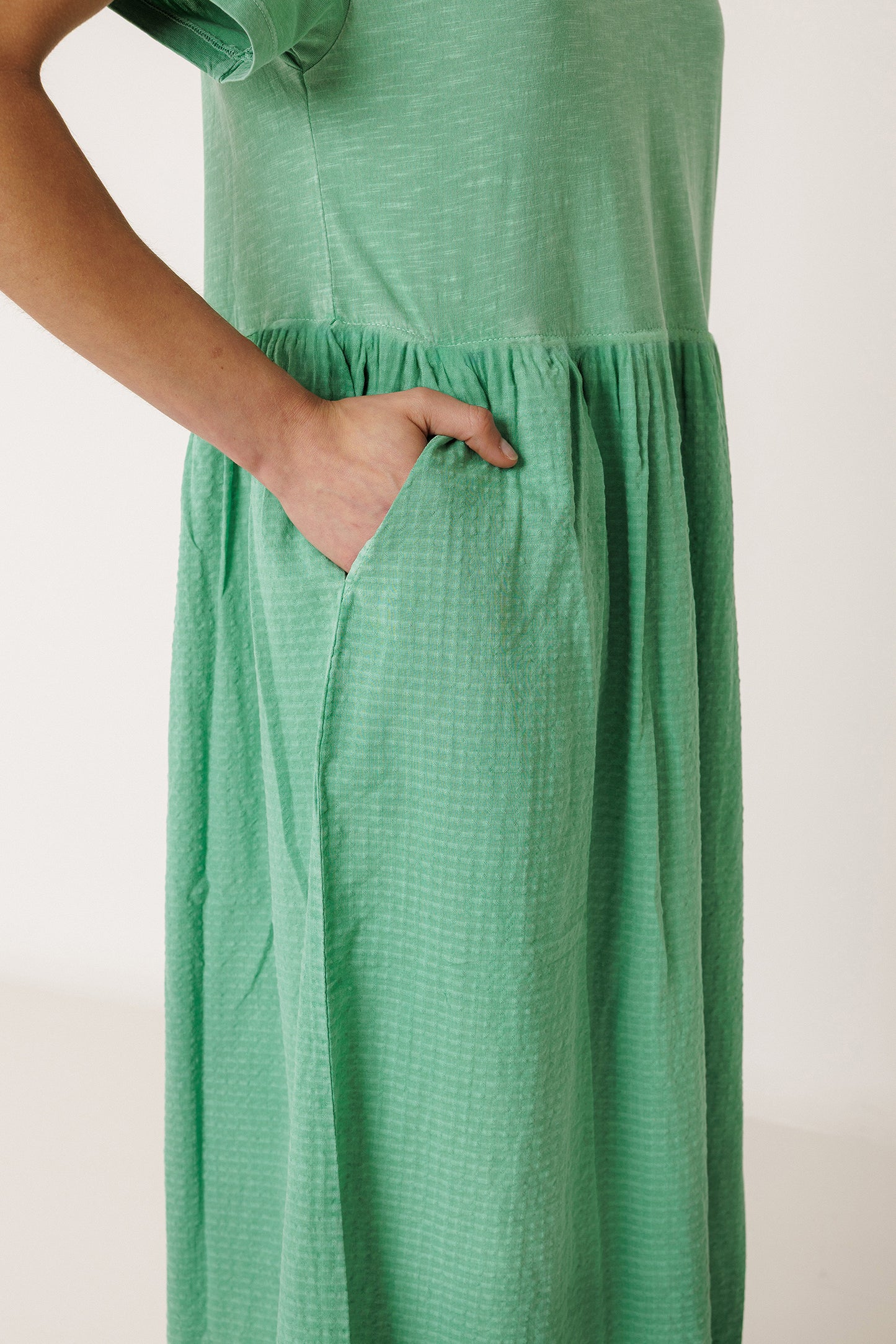 COMBINATION MIDI DRESS