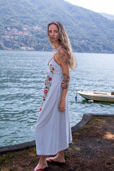 VESTIDO TIRANTES PUNTO DE CRUZ